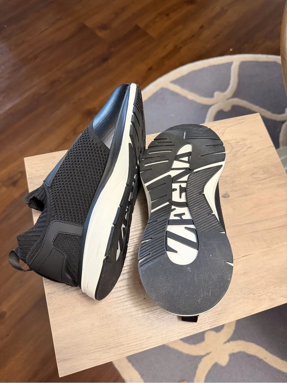 Men's Black Knit Slip-On Sneakers